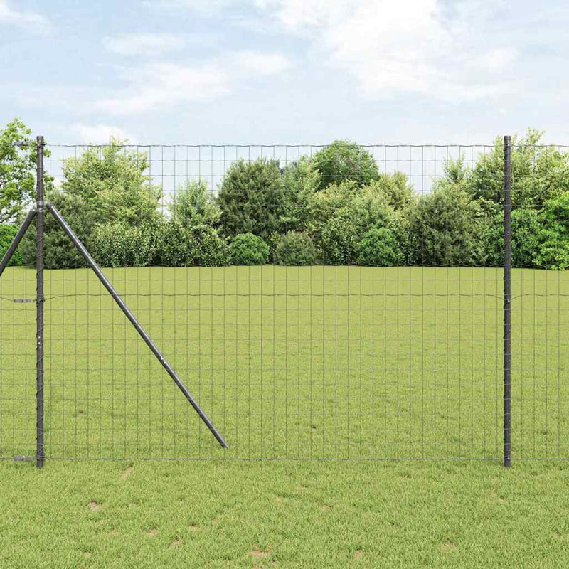 vidaXL Kerítés oszlopokkal Szürke 1.6 x 10 m Acél