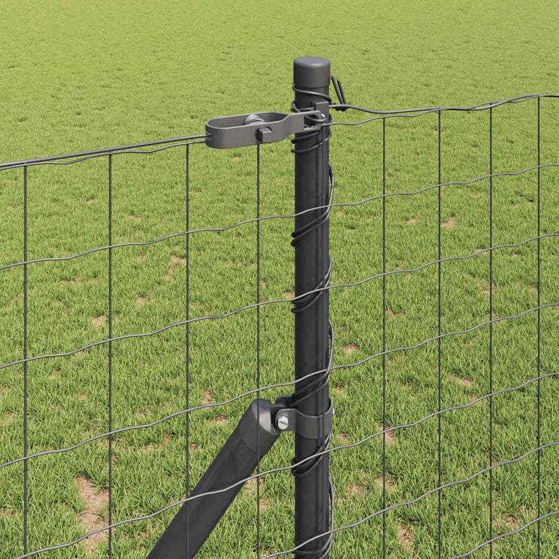 vidaXL Kerítés oszlopokkal Szürke 1.2 x 25 m Acél