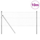 vidaXL Kerítés oszlopokkal Ezüst 0.8 x 10 m Acél