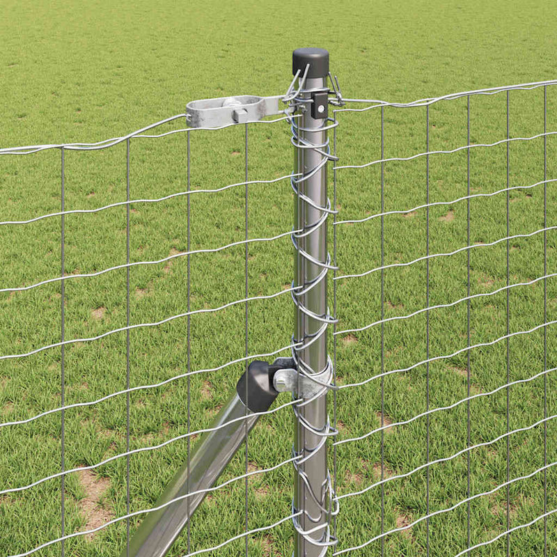 vidaXL Kerítés oszlopokkal Ezüst 1.4 x 10 m Acél