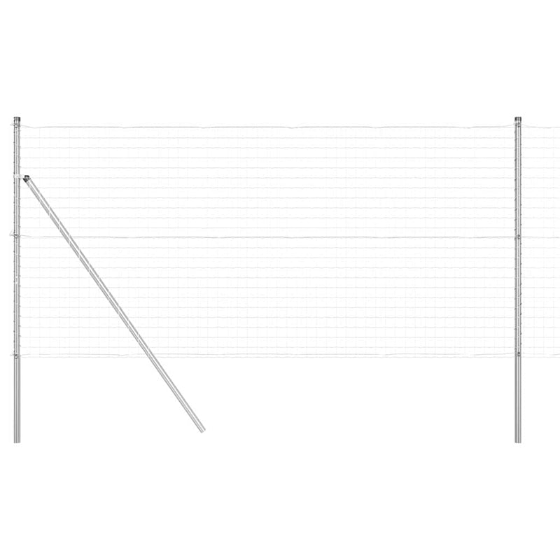 vidaXL Kerítés oszlopokkal Ezüst 1.4 x 10 m Acél