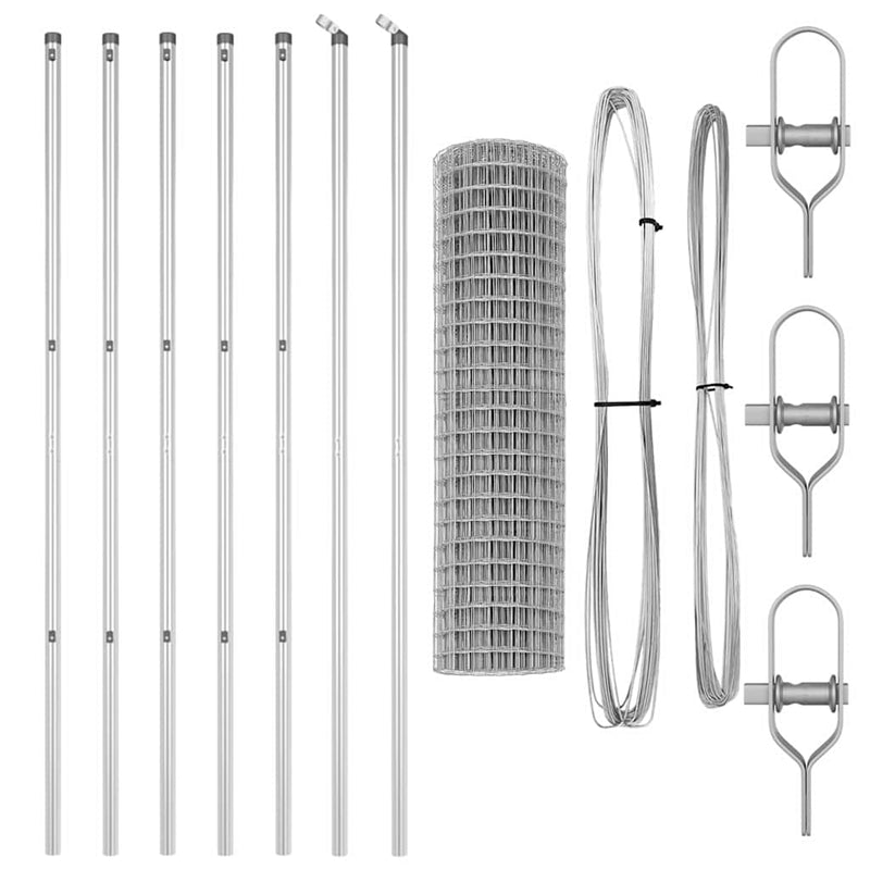 vidaXL Kerítés oszlopokkal Ezüst 1.4 x 10 m Acél