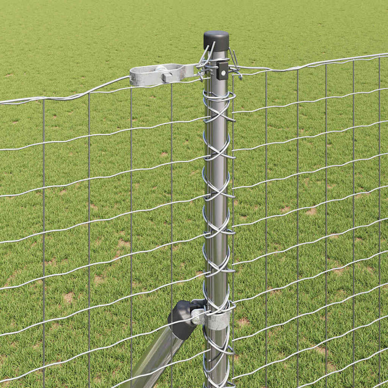 vidaXL Kerítés oszlopokkal Ezüst 1.6 x 10 m Acél