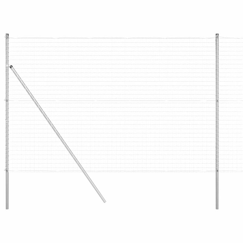 vidaXL Kerítés oszlopokkal Ezüst 1.6 x 10 m Acél