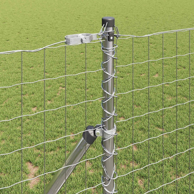 vidaXL Kerítés oszlopokkal Ezüst 1.2 x 10 m Acél