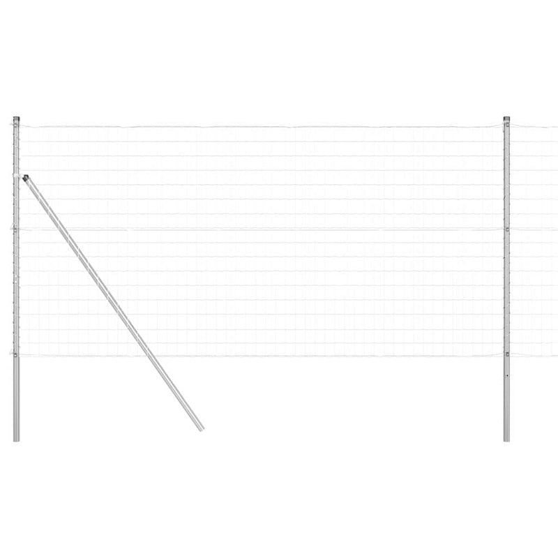 vidaXL Kerítés oszlopokkal Ezüst 1.4 x 10 m Acél