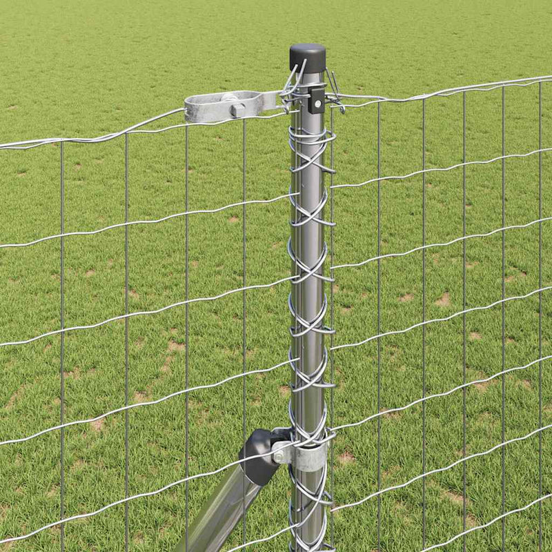 vidaXL Kerítés oszlopokkal Ezüst 1.5 x 10 m Acél