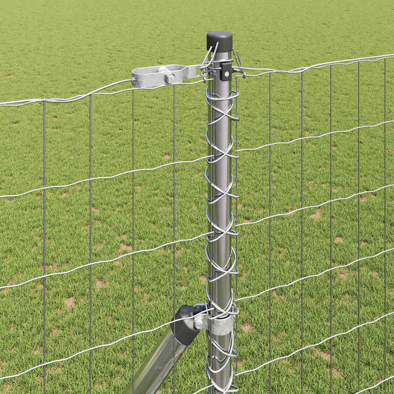 vidaXL Kerítés oszlopokkal Ezüst 1.5 x 10 m Acél