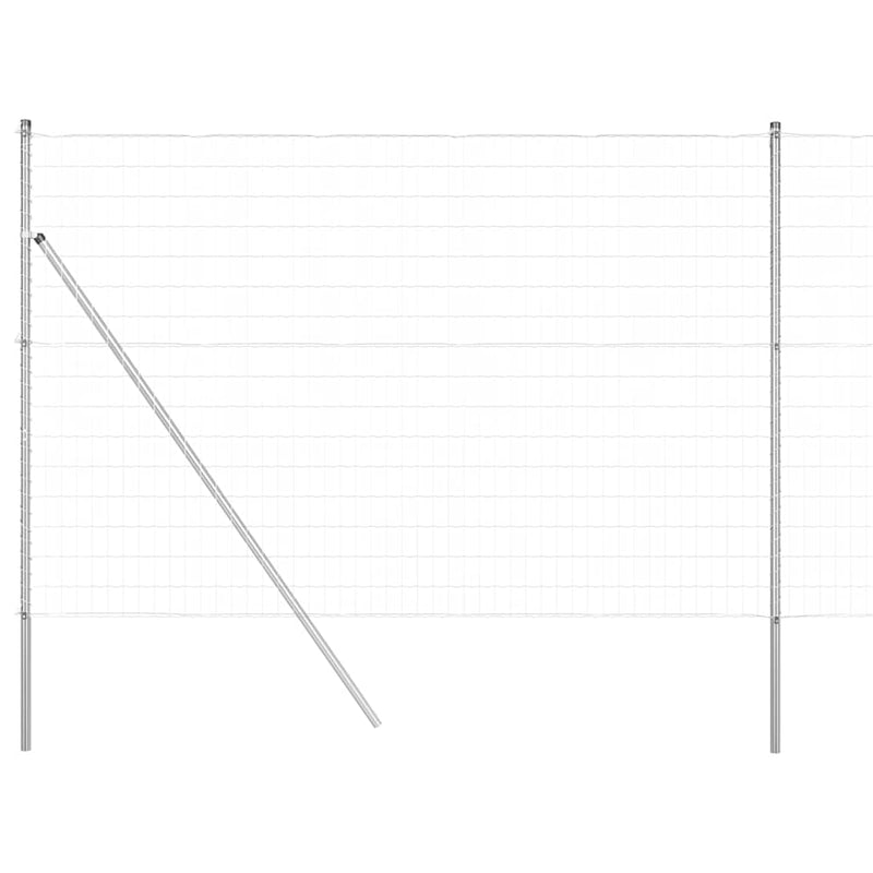 vidaXL Kerítés oszlopokkal Ezüst 1.5 x 10 m Acél