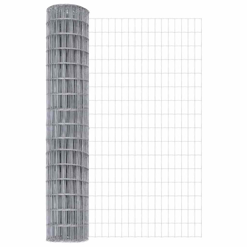 vidaXL Kerítés oszlopokkal Ezüst 1.5 x 10 m Acél