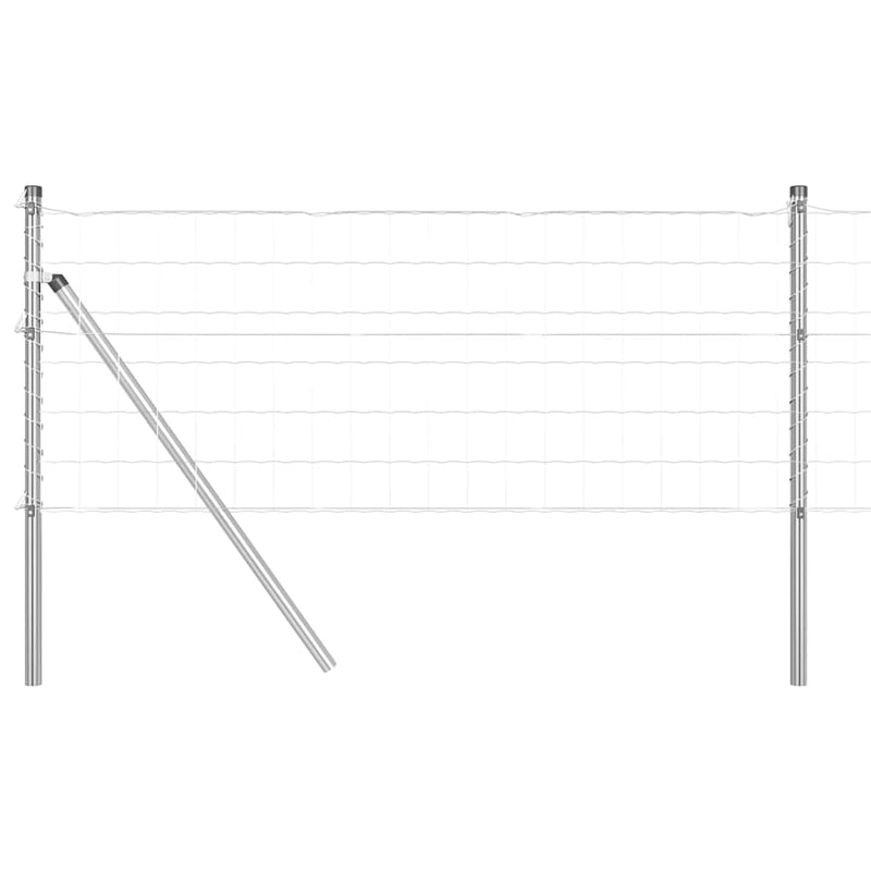 vidaXL Kerítés oszlopokkal Ezüst 0.8 x 10 m Acél