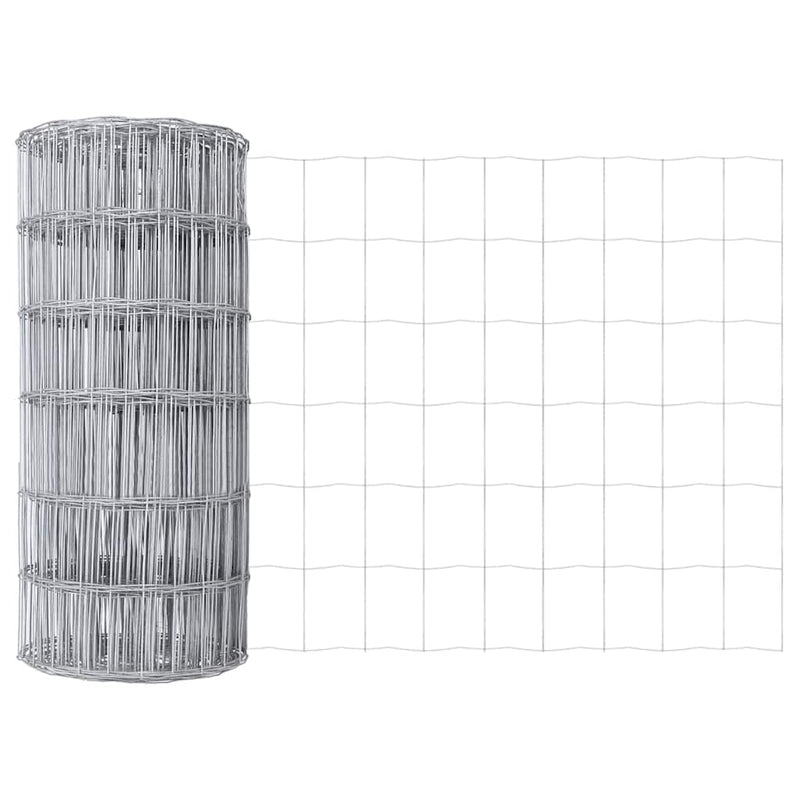 vidaXL Kerítés oszlopokkal Ezüst 0.8 x 10 m Acél