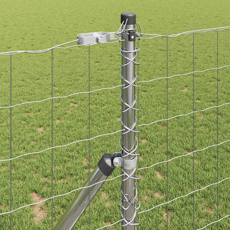 vidaXL Kerítés oszlopokkal Ezüst 1 x 10 m Acél