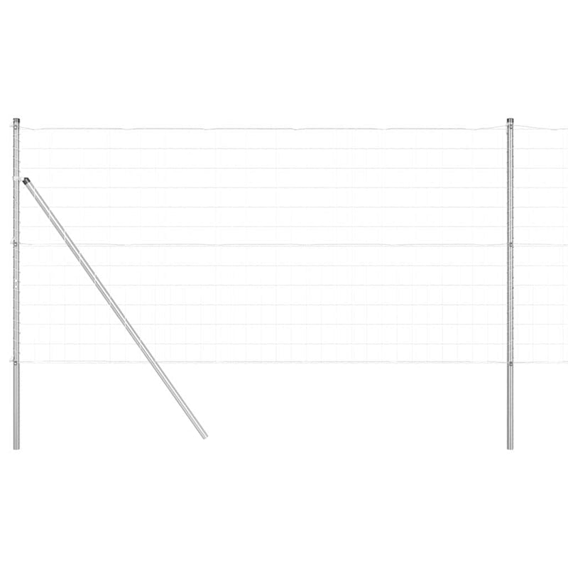 vidaXL Kerítés oszlopokkal Ezüst 1.4 x 10 m Acél