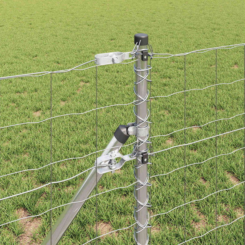 vidaXL Kerítés oszlopokkal Ezüst 0.8 x 10 m Acél