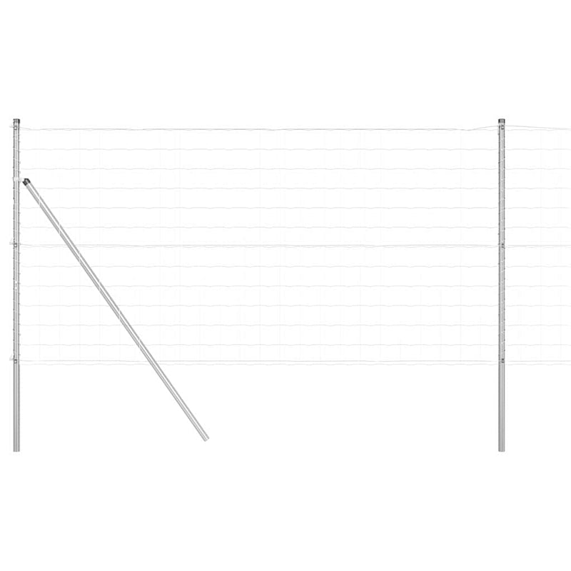 vidaXL Kerítés oszlopokkal Ezüst 1.4 x 10 m Acél