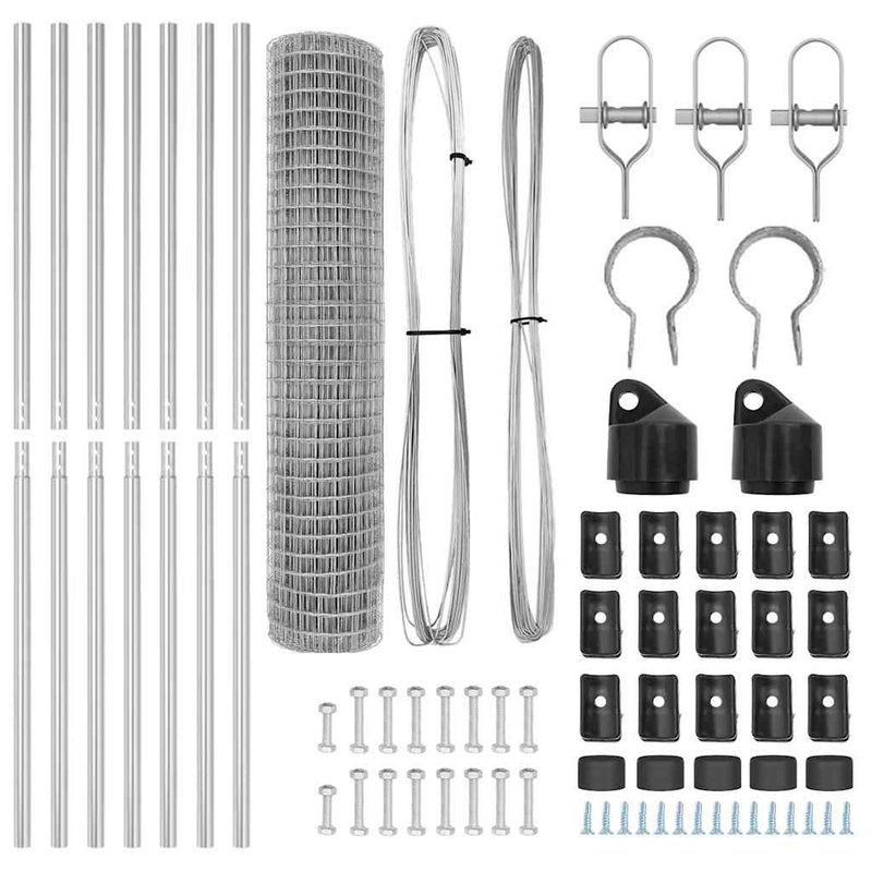 vidaXL Kerítés oszlopokkal Ezüst 1.5 x 10 m Acél