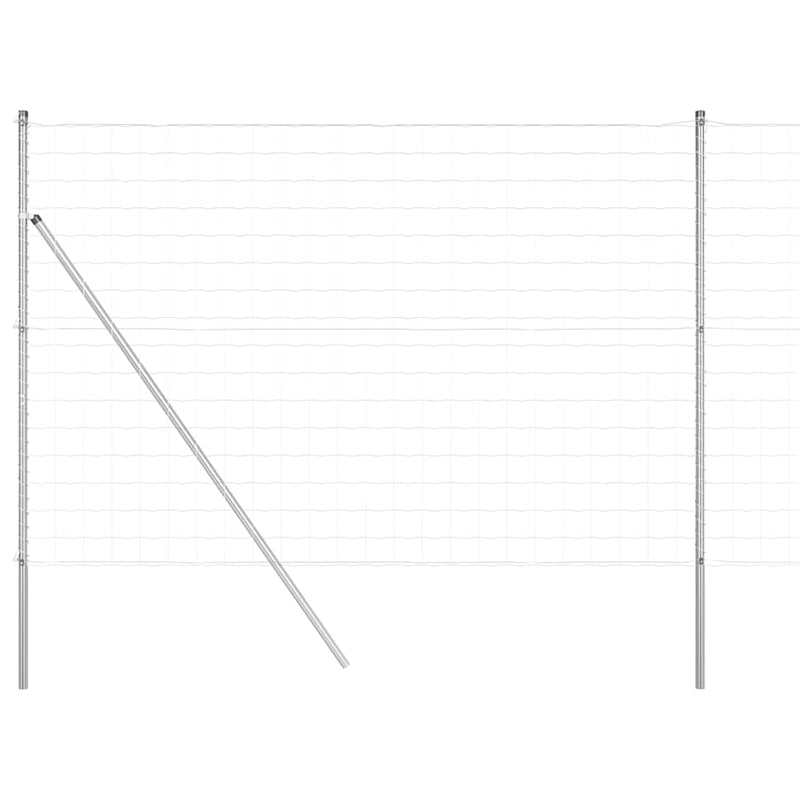 vidaXL Kerítés oszlopokkal Ezüst 1.6 x 10 m Acél