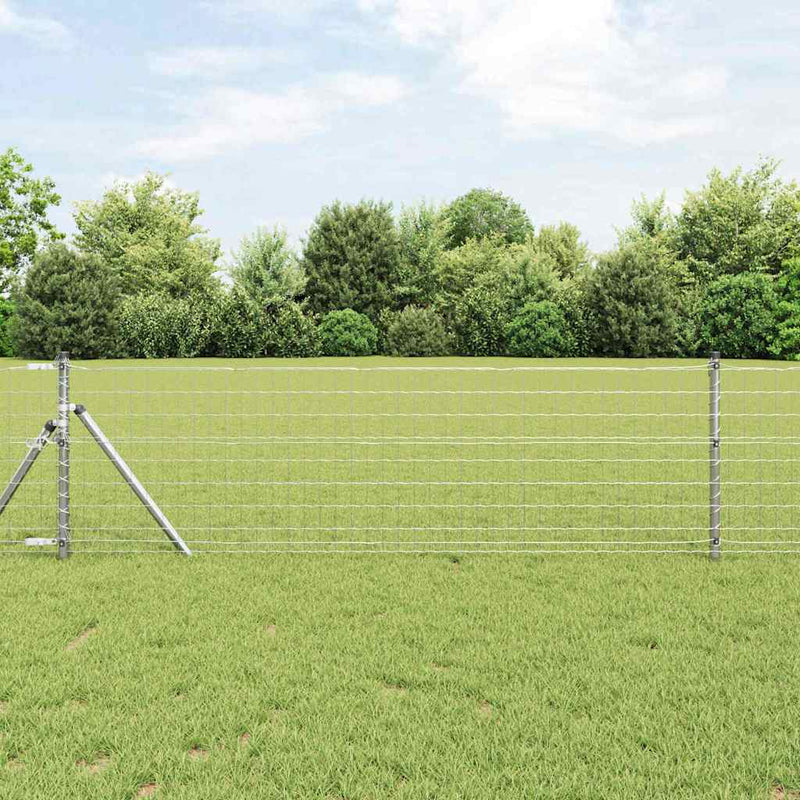 vidaXL Kerítés oszlopokkal Ezüst 0,4 x 25 m Acél