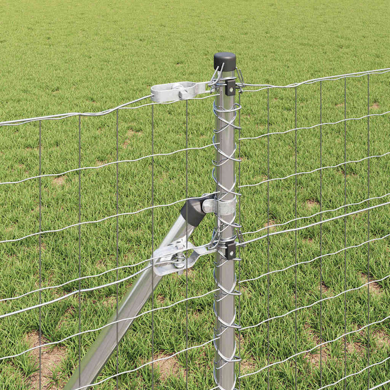 vidaXL Kerítés oszlopokkal Ezüst 0,6 x 25 m Acél