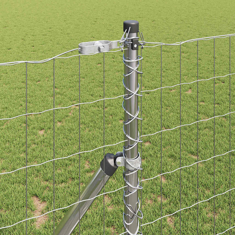 vidaXL Kerítés oszlopokkal Ezüst 1 x 25 m Acél