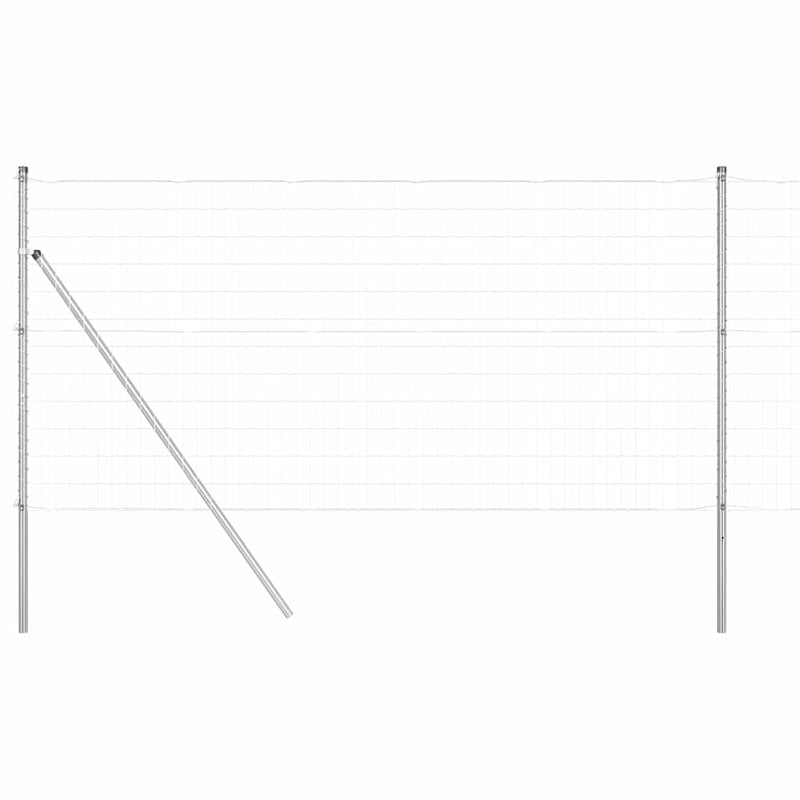 vidaXL Kerítés oszlopokkal Ezüst 1 x 25 m Acél