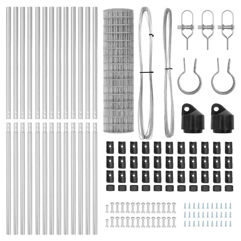 vidaXL Kerítés oszlopokkal Ezüst 1.2 x 25 m Acél