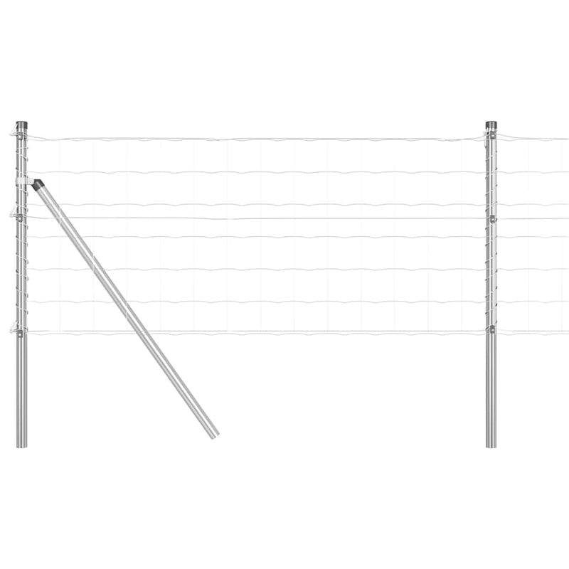 vidaXL Kerítés oszlopokkal Ezüst 0,4 x 25 m Acél