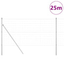 vidaXL Kerítés oszlopokkal Ezüst 1.2 x 25 m Acél