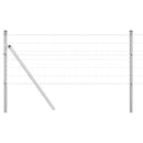 vidaXL Kerítés oszlopokkal Ezüst 0.4 x 50 m Acél