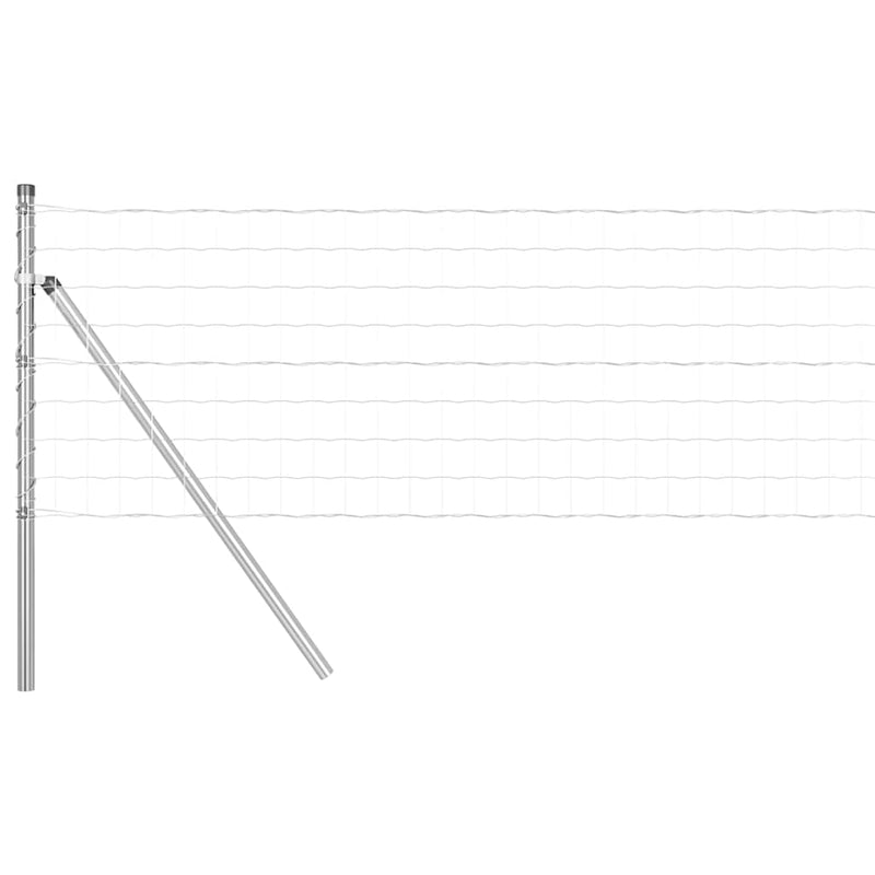 vidaXL Kerítés oszlopokkal Ezüst 0,4 x 10 m Acél