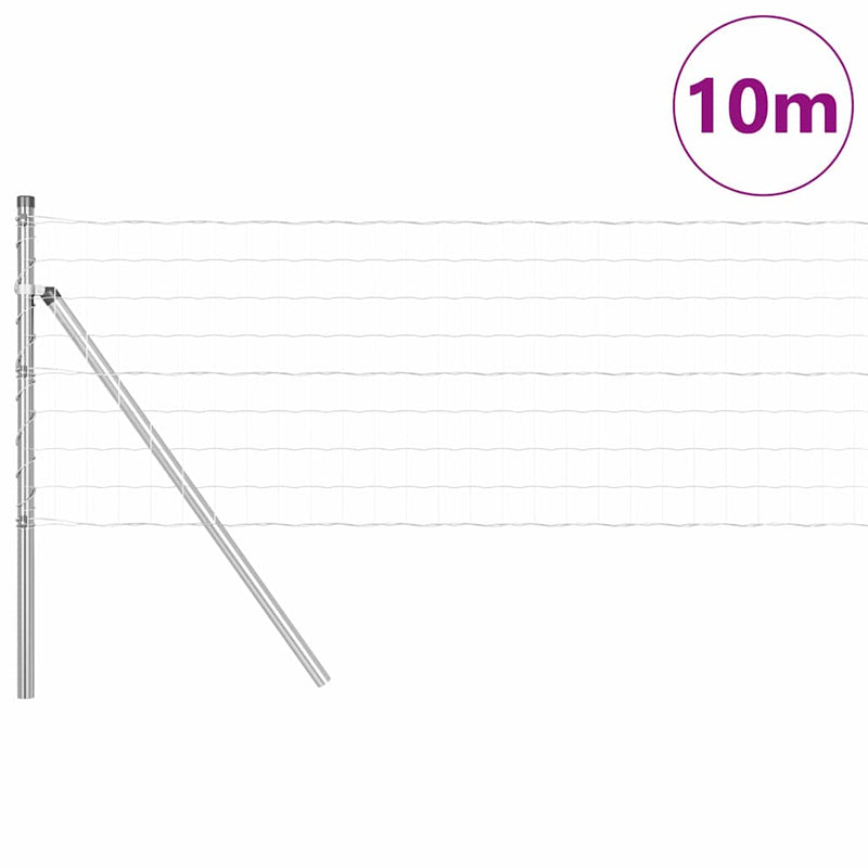 vidaXL Kerítés oszlopokkal Ezüst 0,6 x 10 m Acél