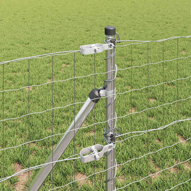 vidaXL Kerítés oszlopokkal Ezüst 0.8 x 10 m Acél