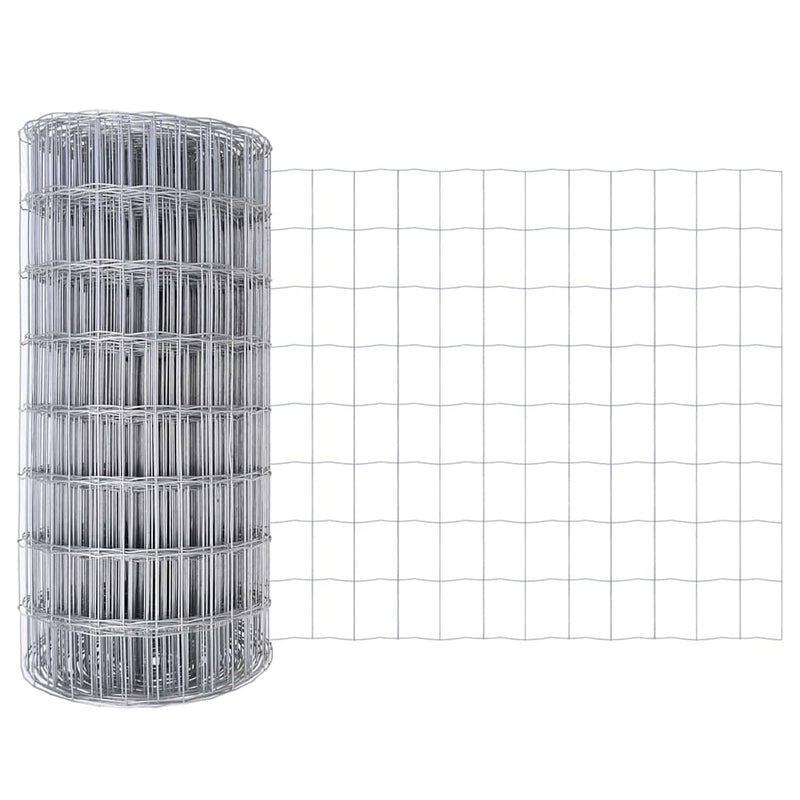 vidaXL Kerítés oszlopokkal Ezüst 0.8 x 10 m Acél