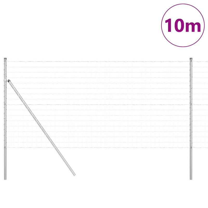vidaXL Kerítés oszlopokkal Ezüst 1.2 x 10 m Acél