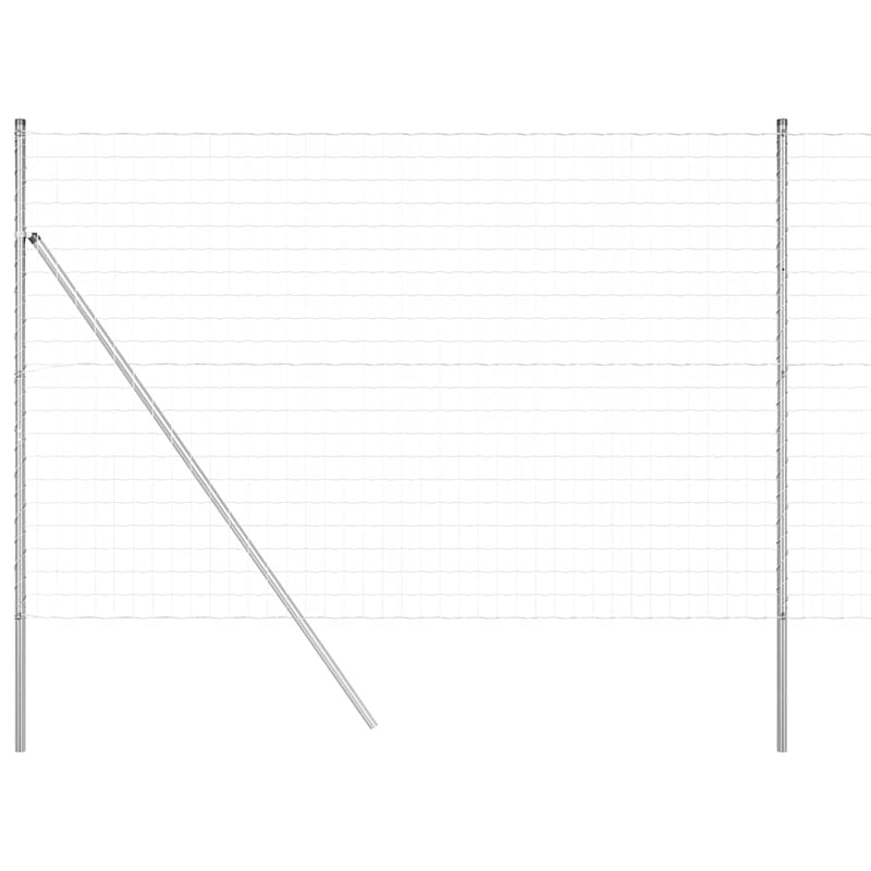 vidaXL Kerítés oszlopokkal Ezüst 1.5 x 10 m Acél