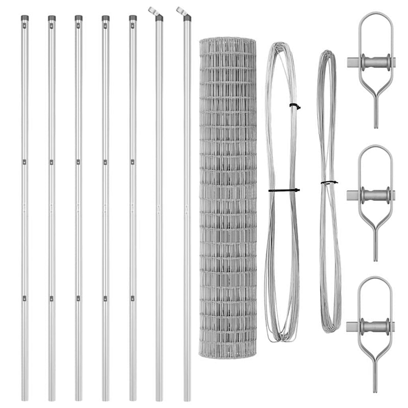 vidaXL Kerítés oszlopokkal Ezüst 1.5 x 10 m Acél