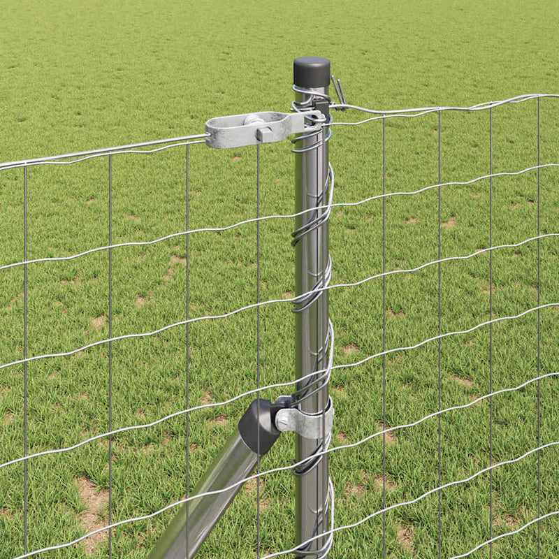 vidaXL Kerítés oszlopokkal Ezüst 1.2 x 25 m Acél