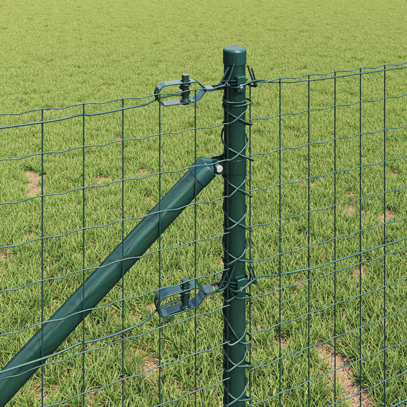 vidaXL Kerítés oszlopokkal Zöld 0.8 x 10 m Acél