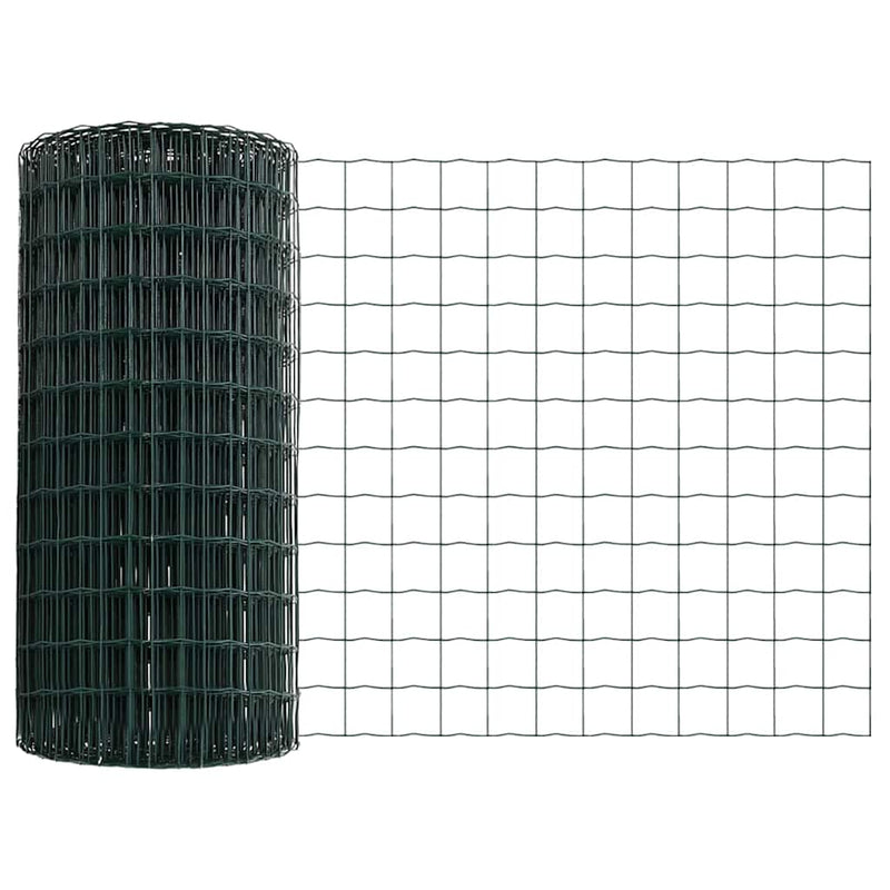vidaXL Kerítés oszlopokkal Zöld 0.8 x 10 m Acél
