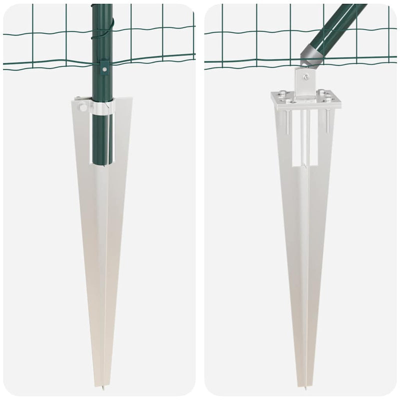 vidaXL Kerítés oszlopokkal Zöld 1.6 x 10 m Acél