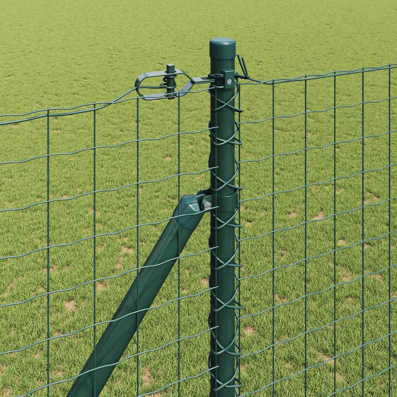 vidaXL Kerítés oszlopokkal Zöld 1.6 x 10 m Acél