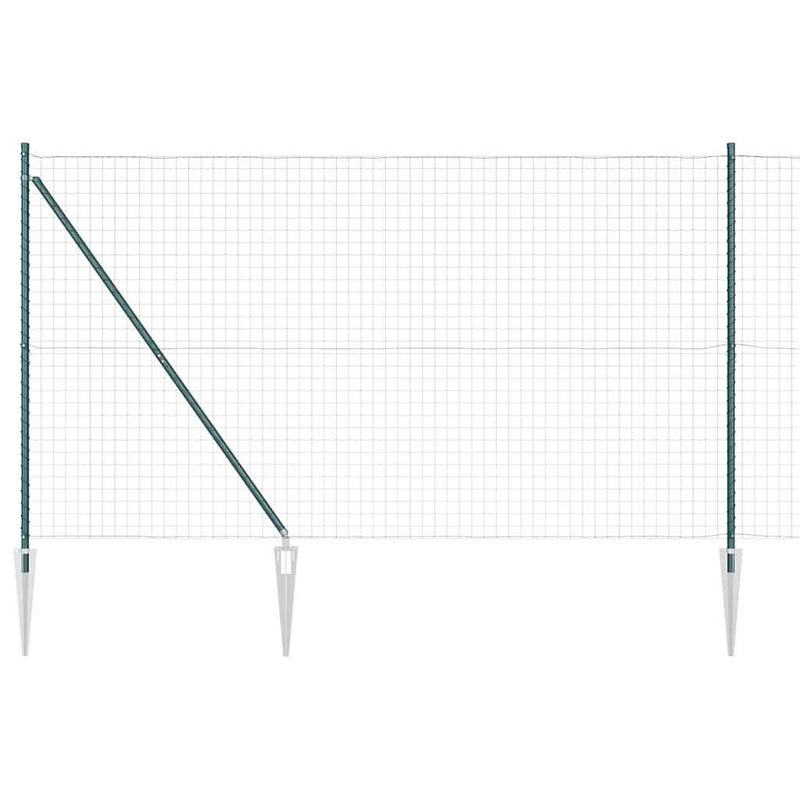 vidaXL Kerítés oszlopokkal Zöld 1.6 x 10 m Acél