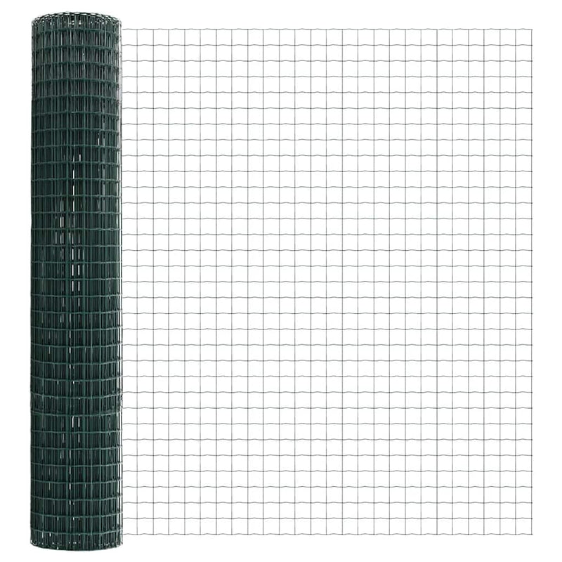 vidaXL Kerítés oszlopokkal Zöld 1.6 x 10 m Acél