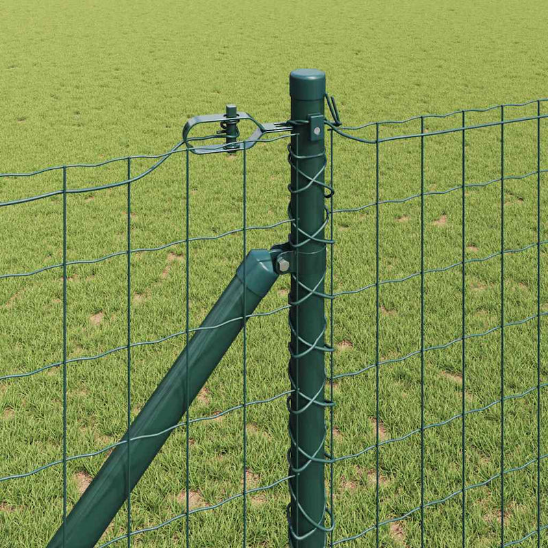 vidaXL Kerítés oszlopokkal Zöld 1 x 10 m Acél