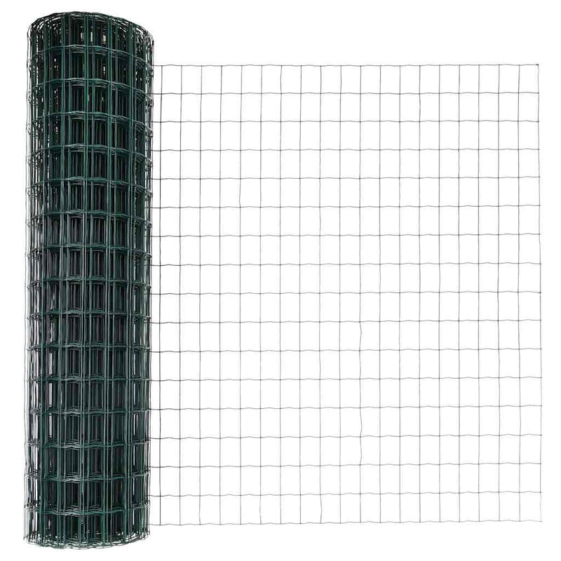 vidaXL Kerítés oszlopokkal Zöld 1.2 x 10 m Acél