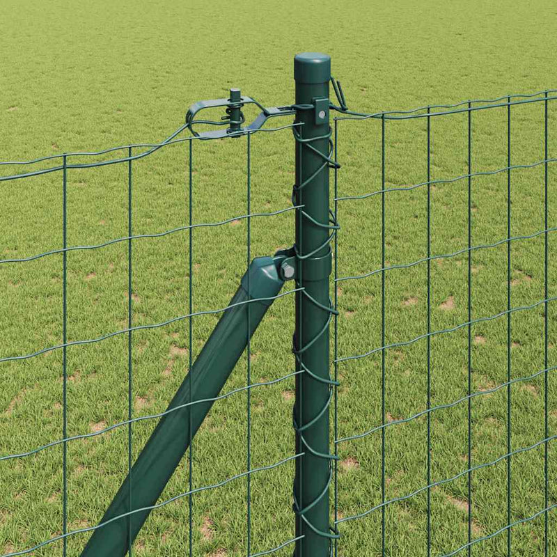 vidaXL Kerítés oszlopokkal Zöld 1.6 x 10 m Acél