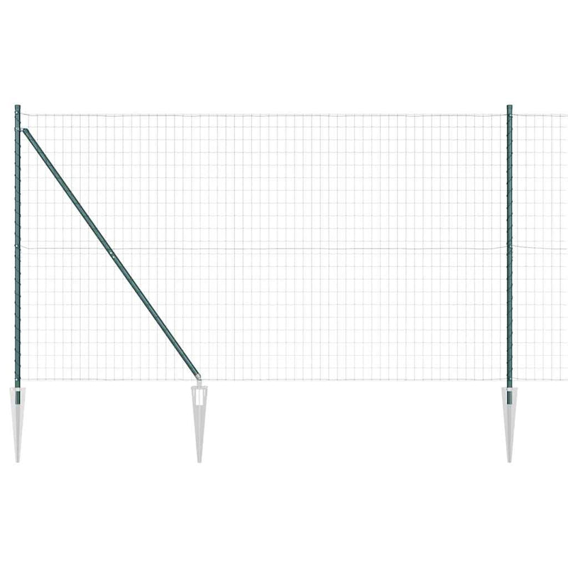 vidaXL Kerítés oszlopokkal Zöld 1.6 x 10 m Acél
