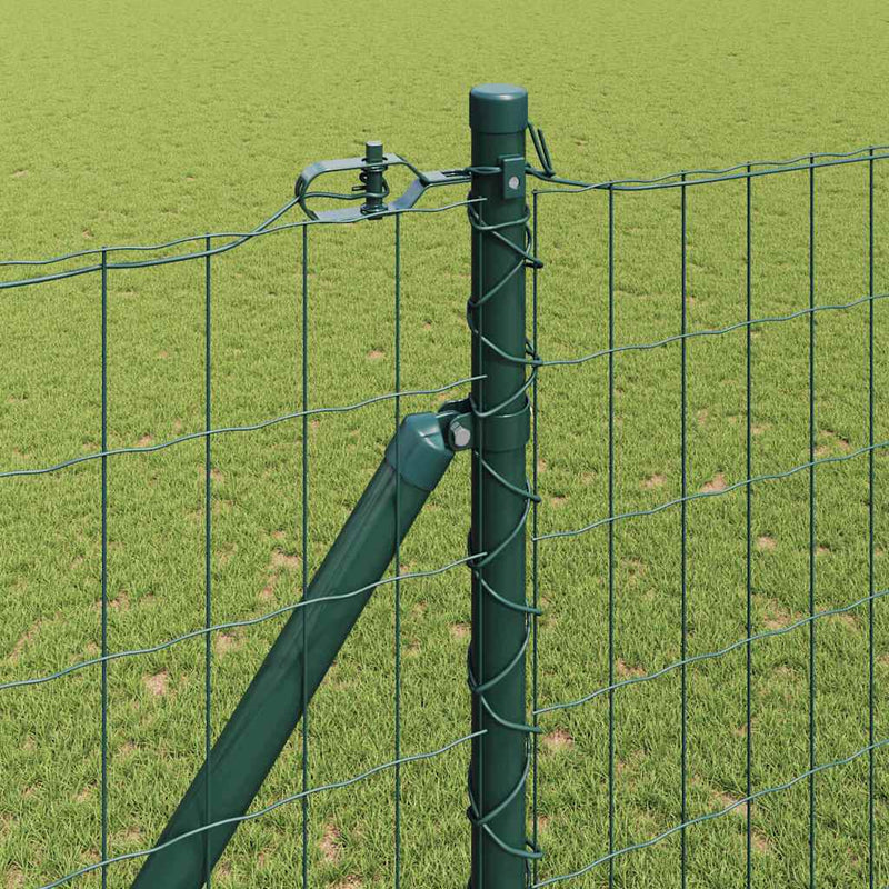 vidaXL Kerítés oszlopokkal Zöld 1.5 x 10 m Acél
