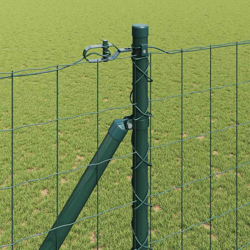 vidaXL Kerítés oszlopokkal Zöld 1.5 x 10 m Acél